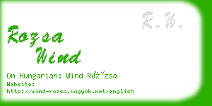 rozsa wind business card
